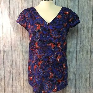 Japna tunic xl blue paisley v neck